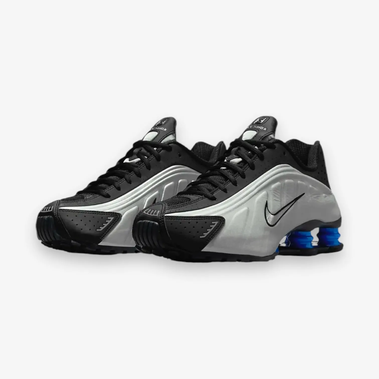 Nike Womens Shox R4 Black Metallic Silver AR3565-006