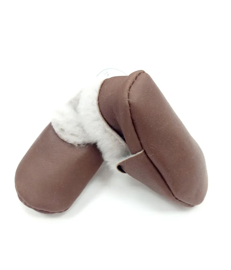 NZ Made Lambskin Booties - Cinnamon Nappa