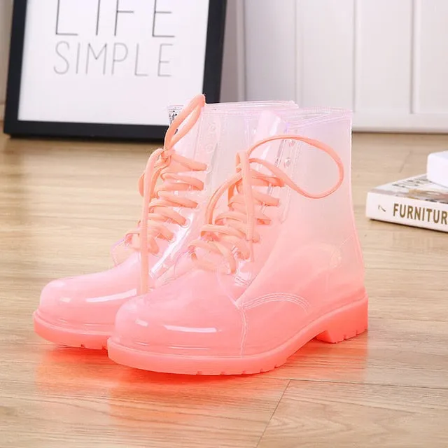 Ombre Transparent Rain Boots