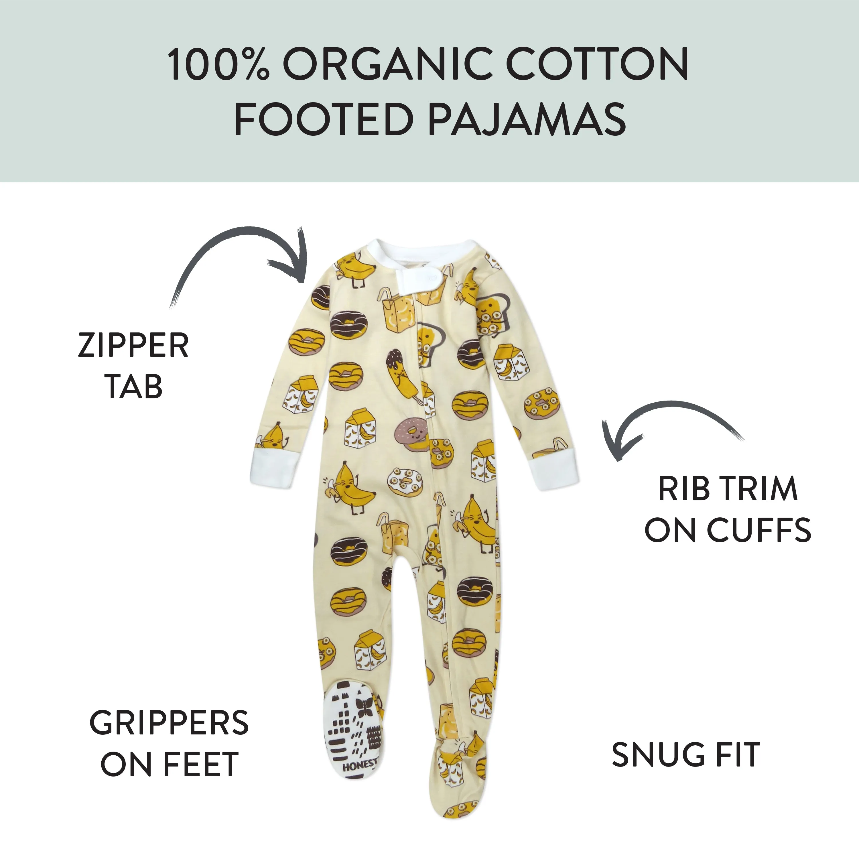 Organic Cotton Fun Foods Pajamas For Babies & Toddlers