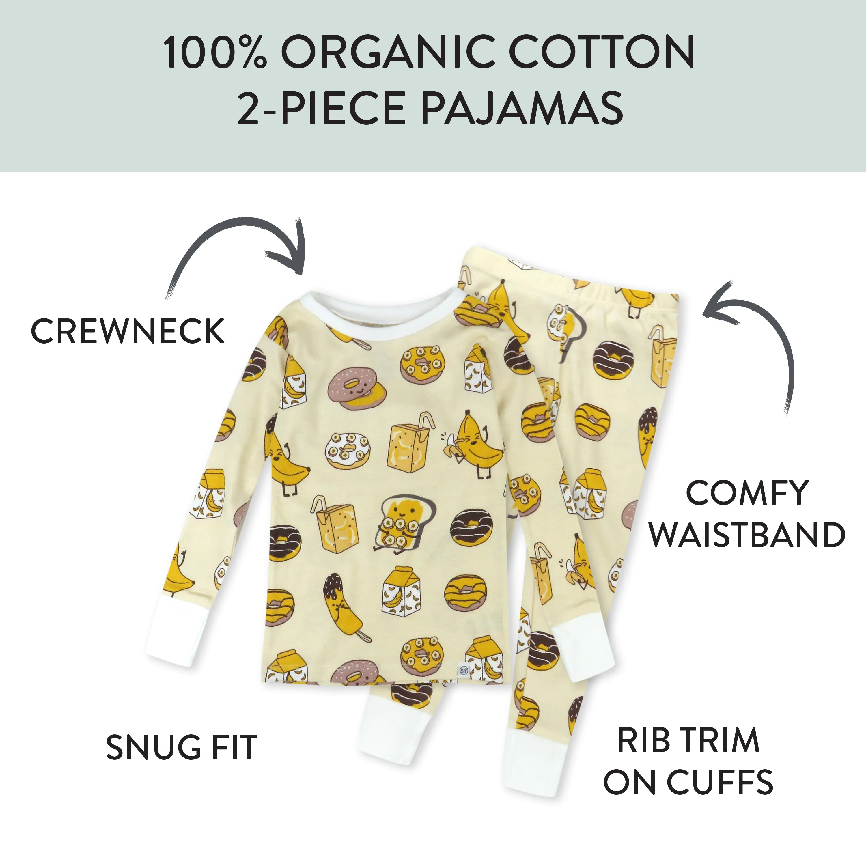 Organic Cotton Fun Foods Pajamas For Babies & Toddlers