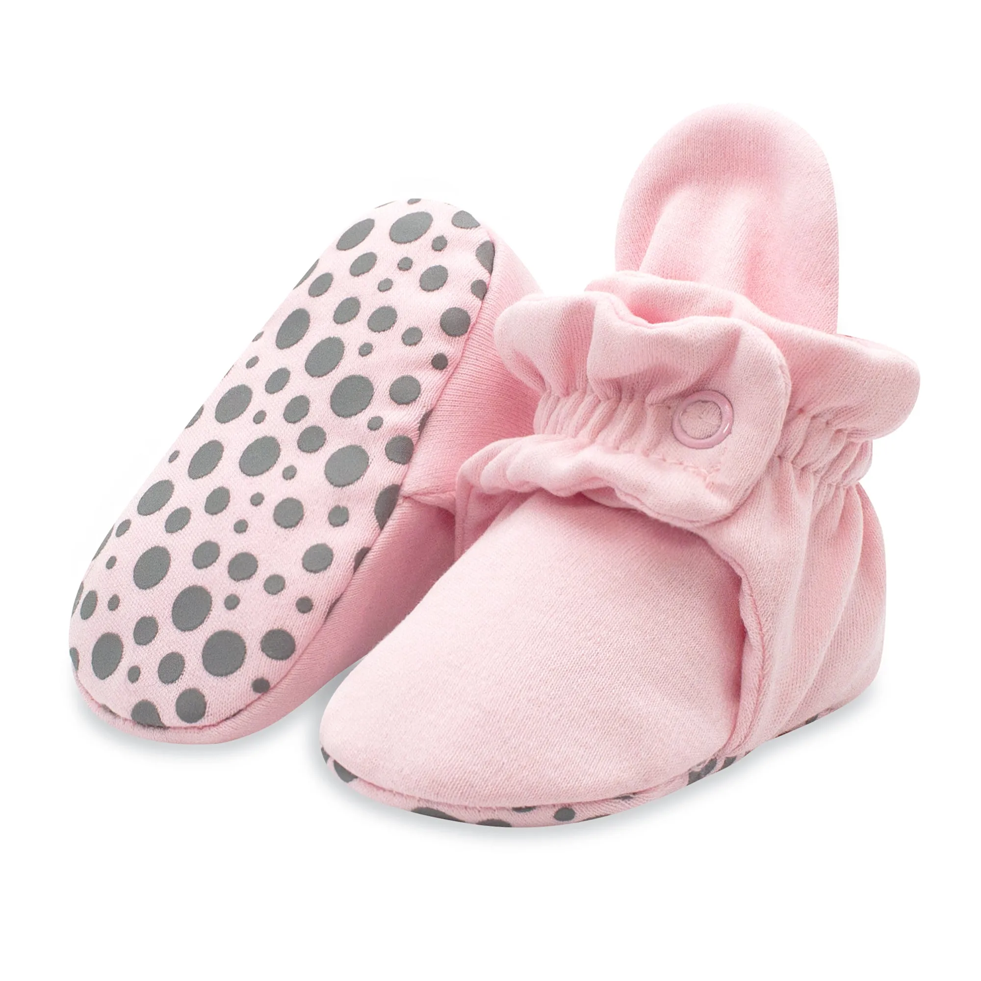 Organic Cotton Gripper Baby Bootie 3 Pack - Heather Gray/Baby Pink/Cream