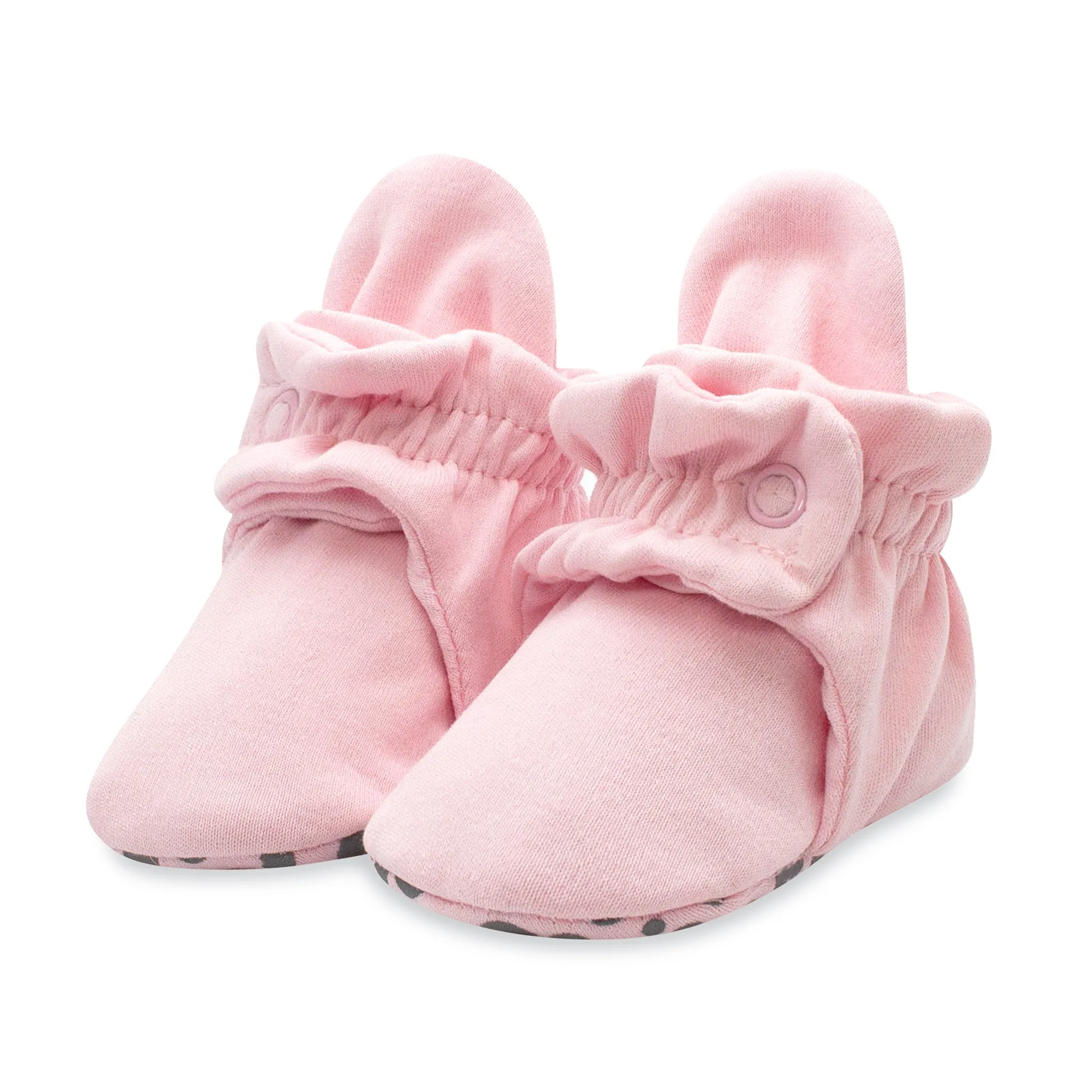 Organic Cotton Gripper Baby Bootie - Baby Pink