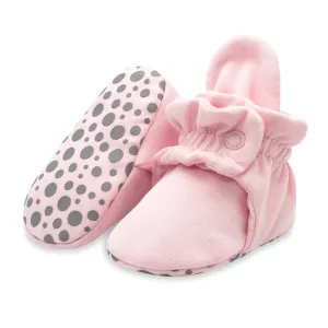 Organic Cotton Gripper Baby Bootie - Baby Pink