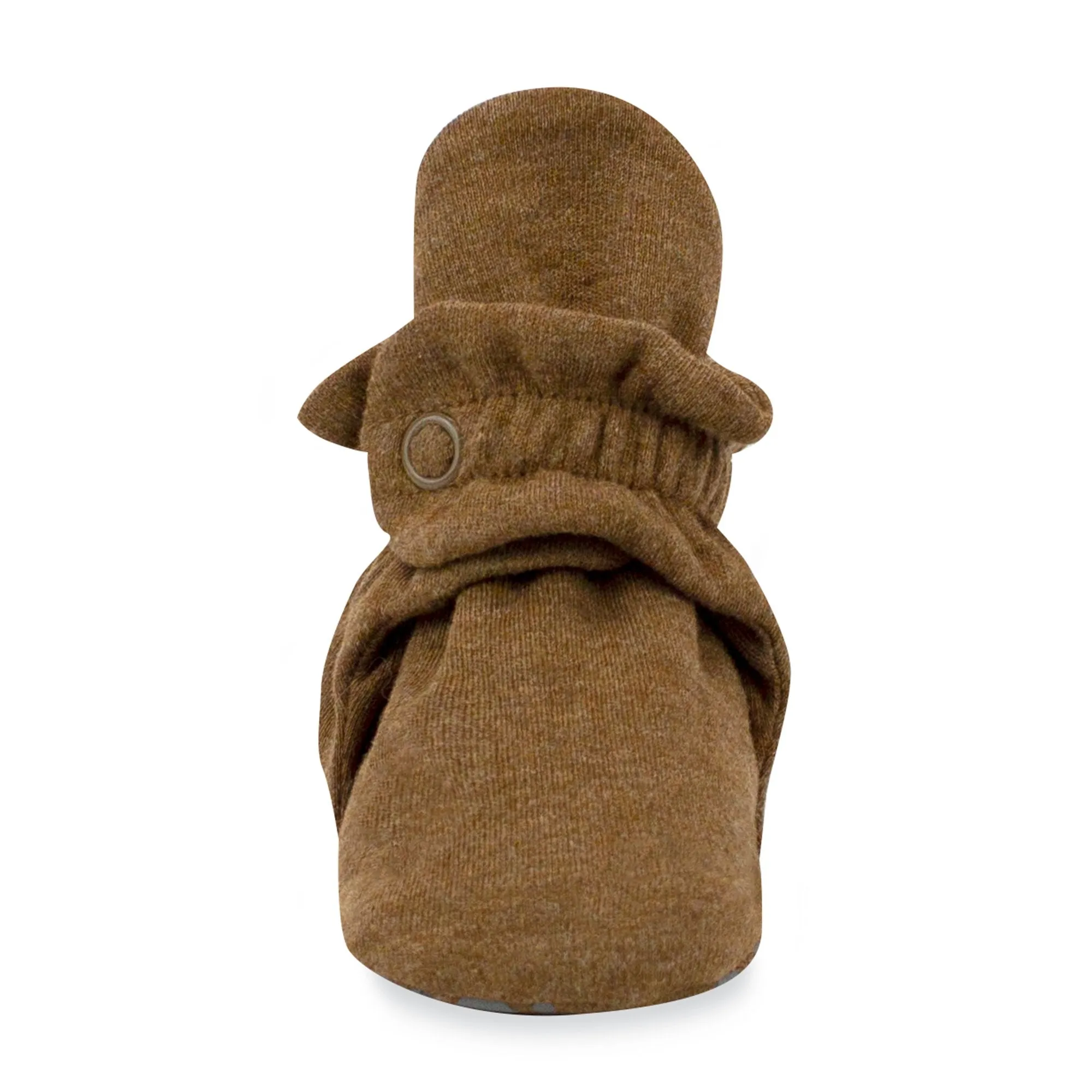 Organic Cotton Gripper Baby Bootie - Heather Mocha