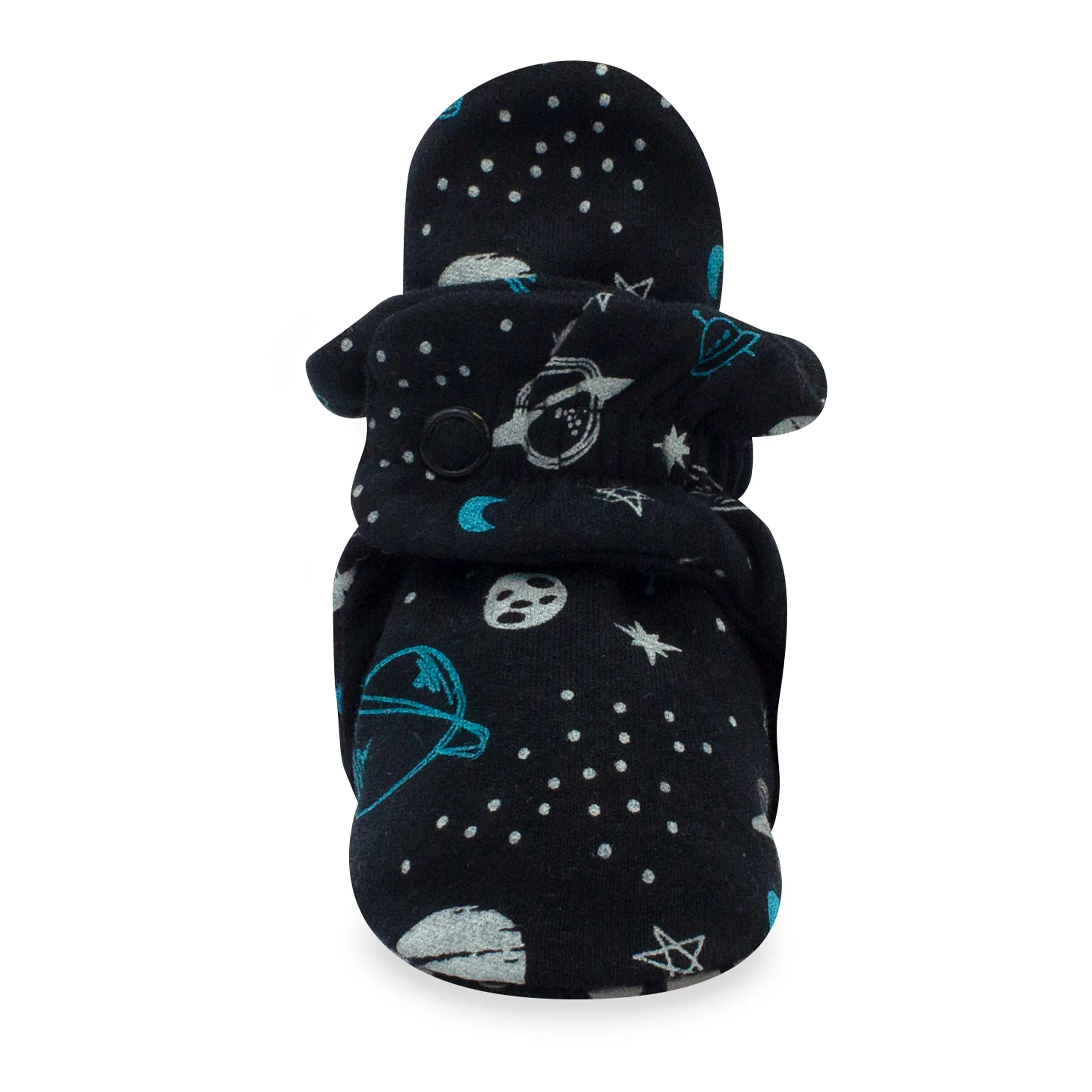 Outer Space Organic Cotton Gripper Baby Bootie