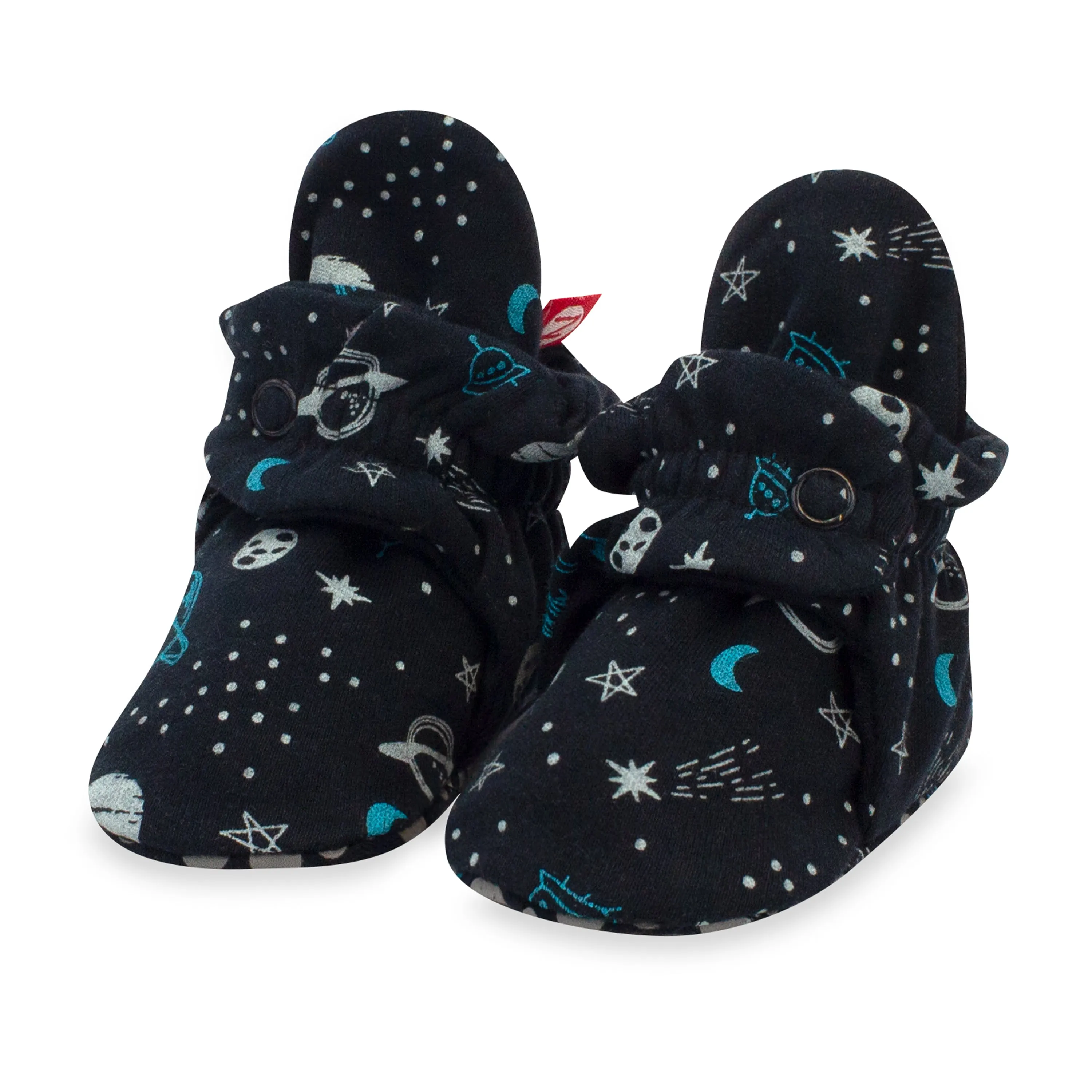 Outer Space Organic Cotton Gripper Baby Bootie