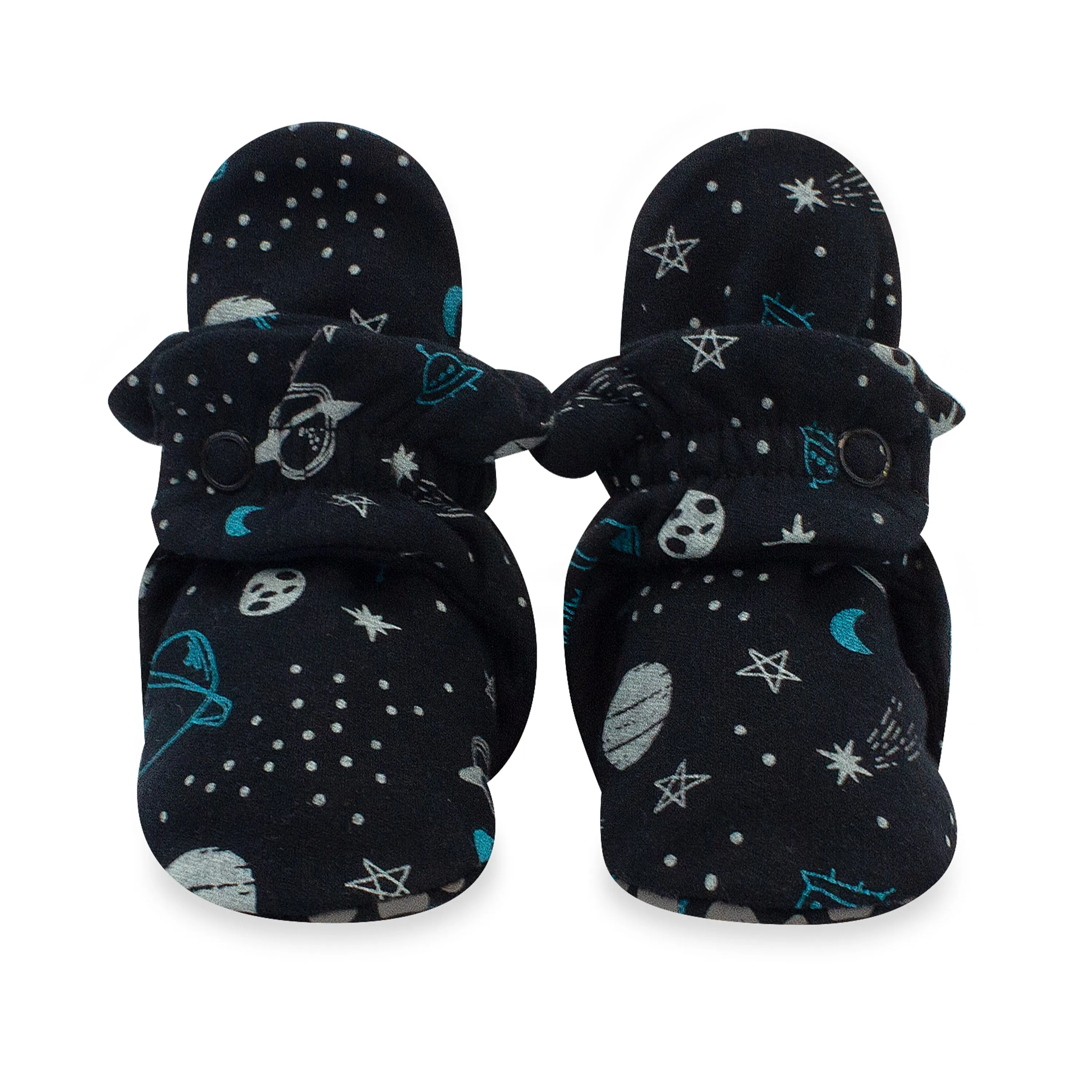 Outer Space Organic Cotton Gripper Baby Bootie