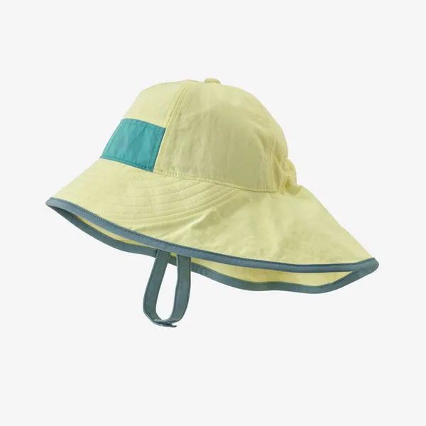 Patagonia Baby Block-the-Sun Hat - Isla Yellow / Iggy Blue