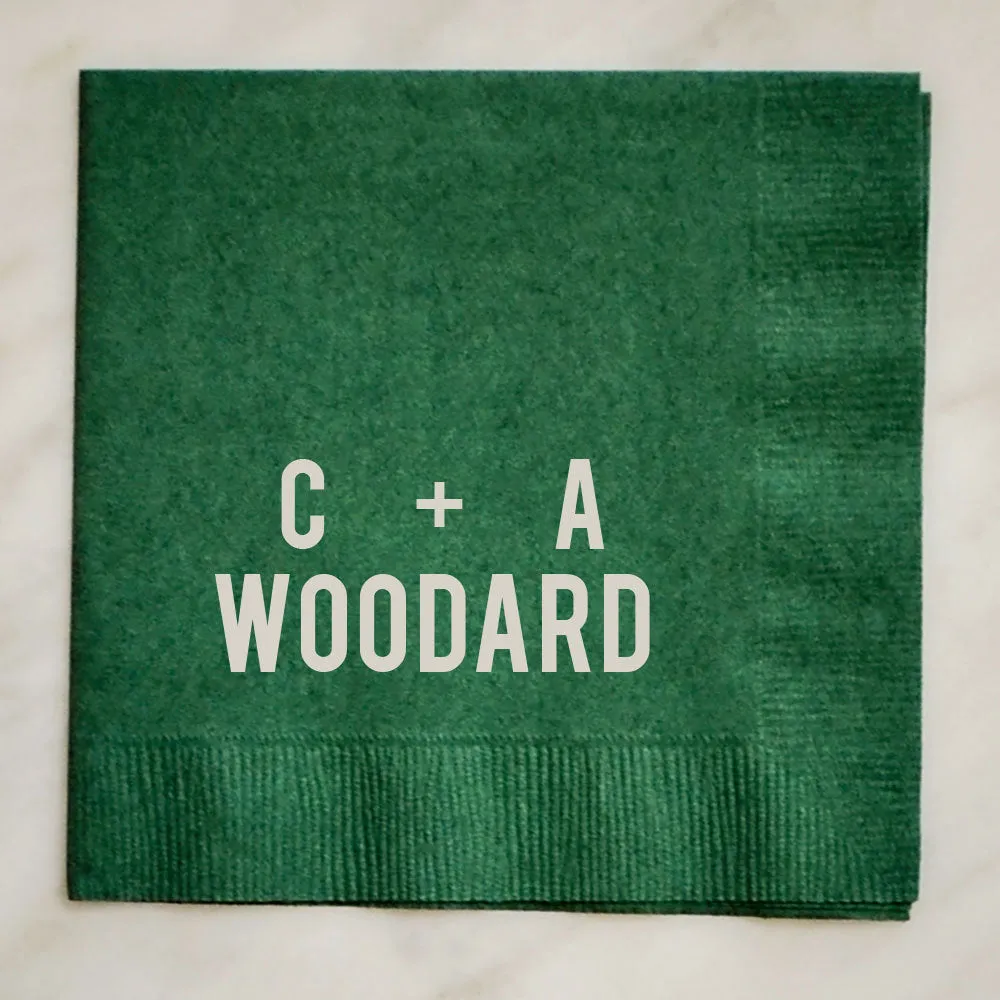 Personalized Modern Initial Napkins