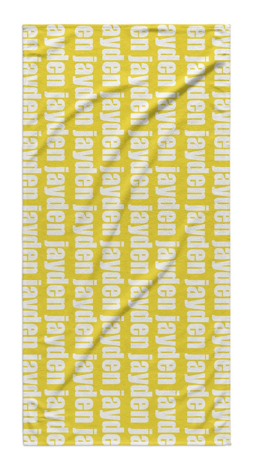 PERSONALIZED REPEAT PREMIUM BEACH TOWEL - BOLD