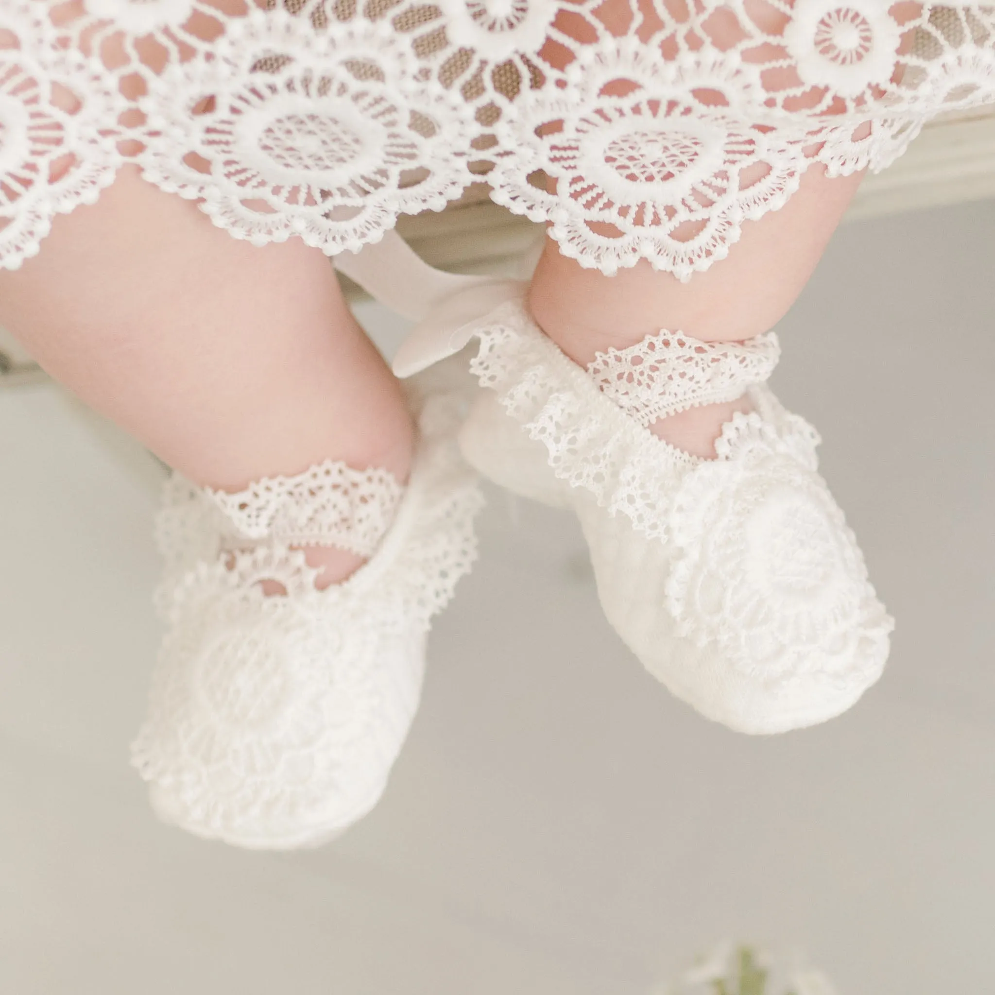 Poppy Christening Booties