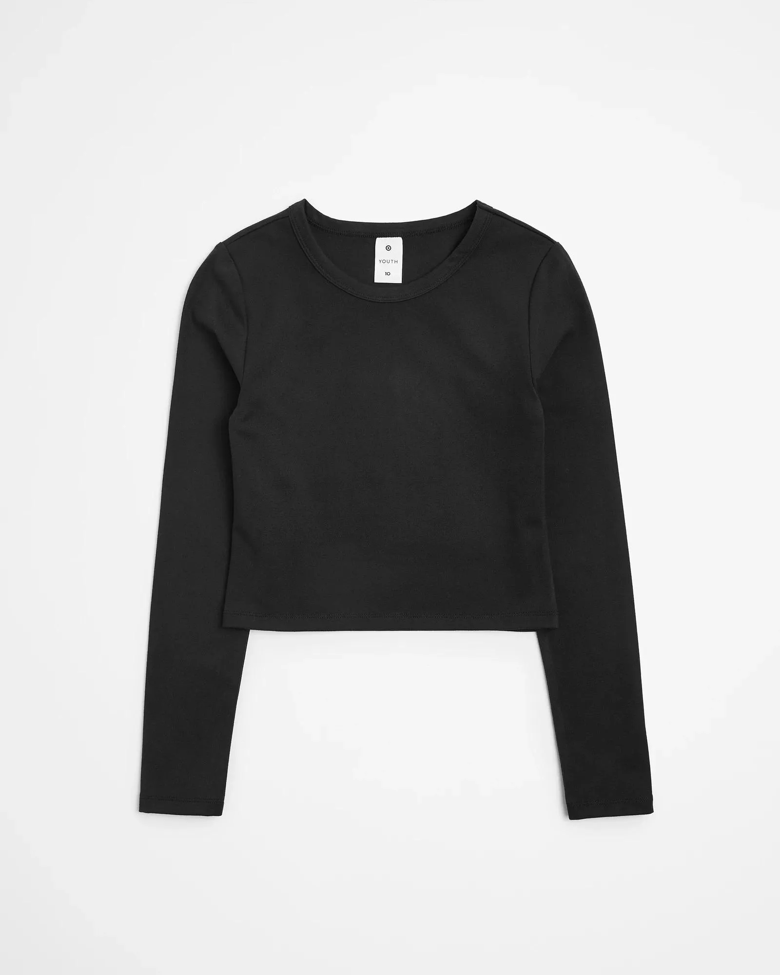 popular  Long Sleeve Baby Cropped Top - Black