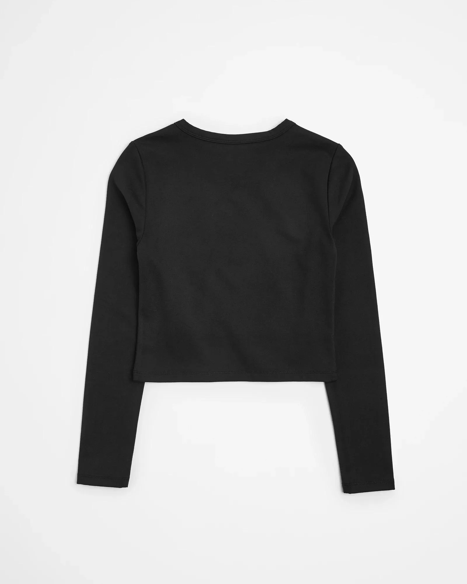 popular  Long Sleeve Baby Cropped Top - Black