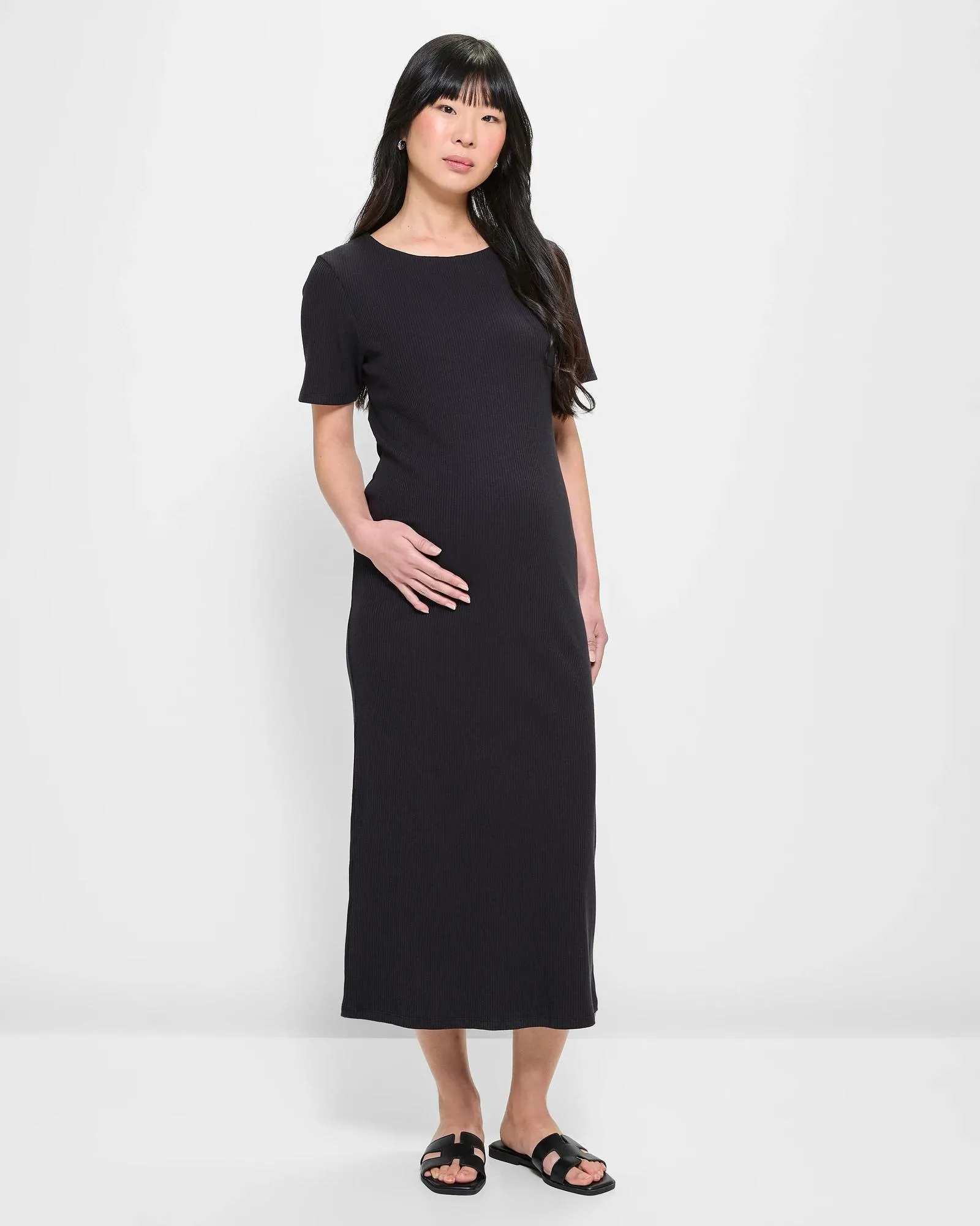 popular  Maternity Ribbed T-Shirt Dress