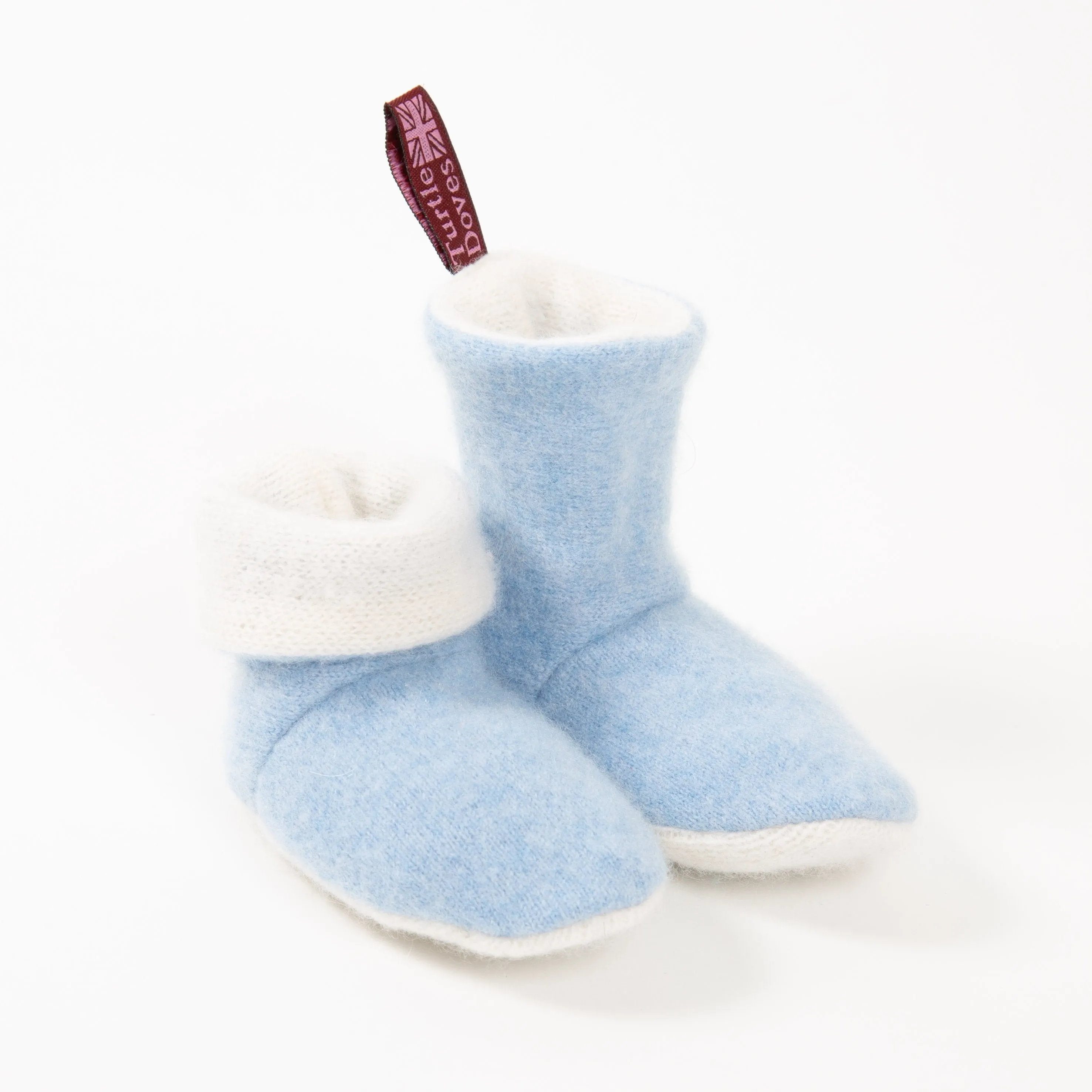 Powder Blue Cashmere Baby Booties