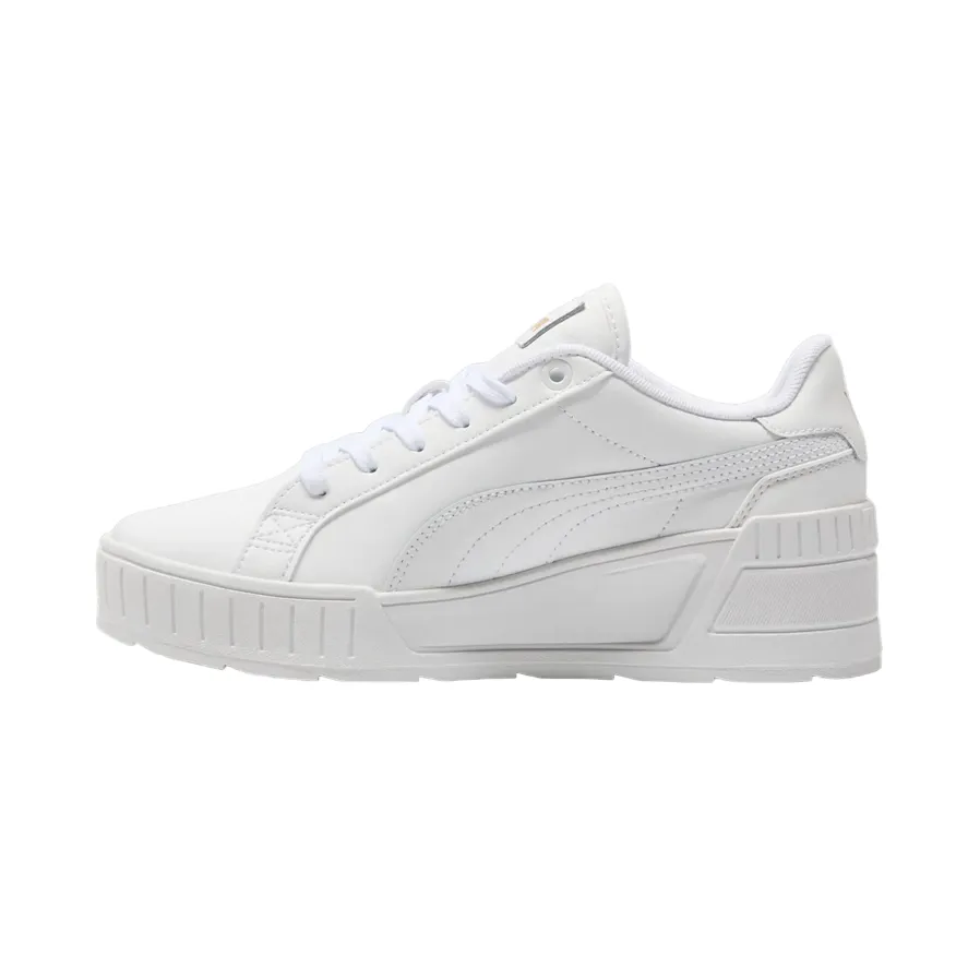 Puma scarpa sneaker da donna con rialzo Karmen Wedge 390985-07 bianco-oro