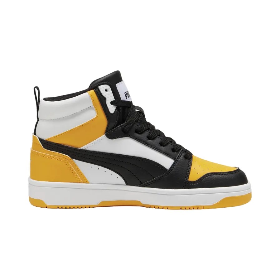 Puma scarpa sneakers alta da ragazzi Rebound V6 393831-19 giallo-bianco-nero