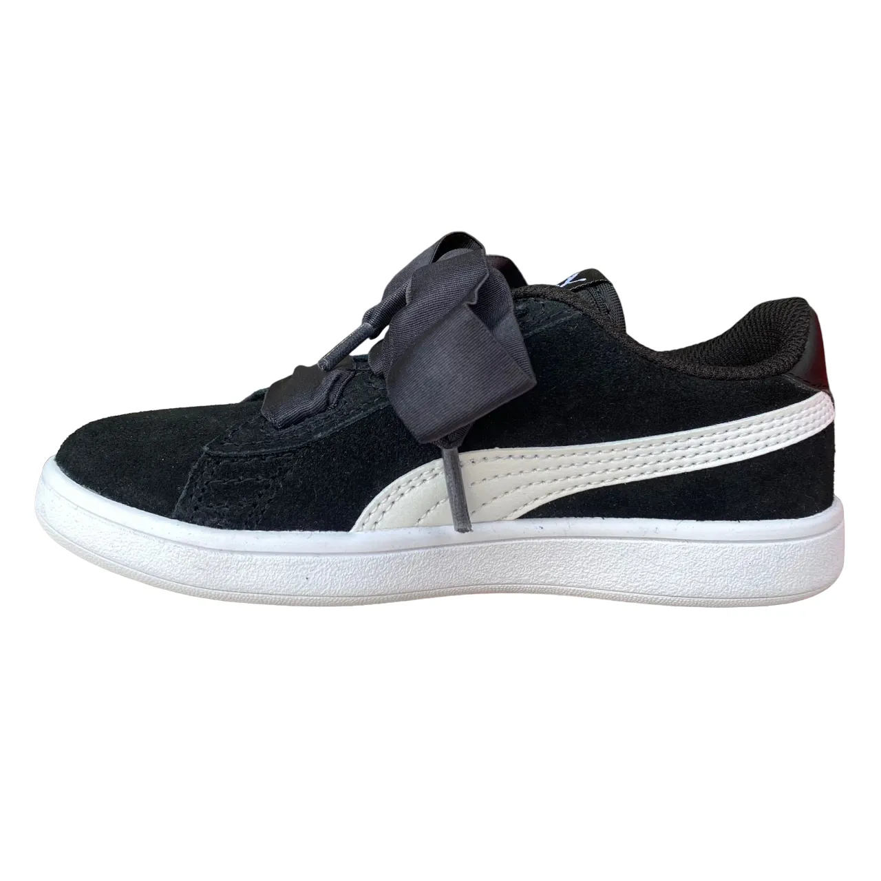 Puma sneakers da bambina Smash V2 Ribbon AC PS 366004 01 black-white