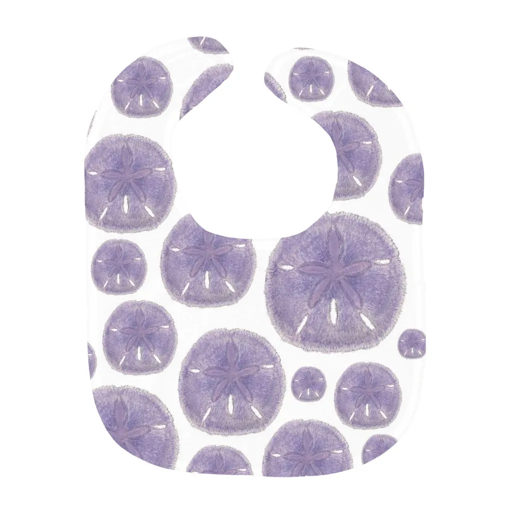 Purple Sand Dollar Baby Bib