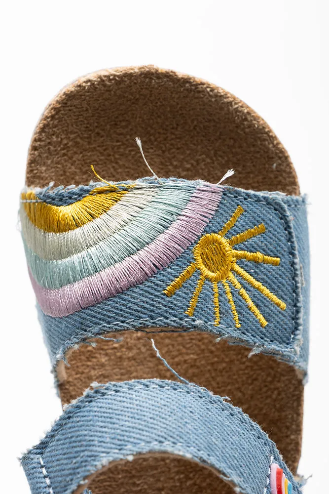 Rainbow Strap Sandal Denim