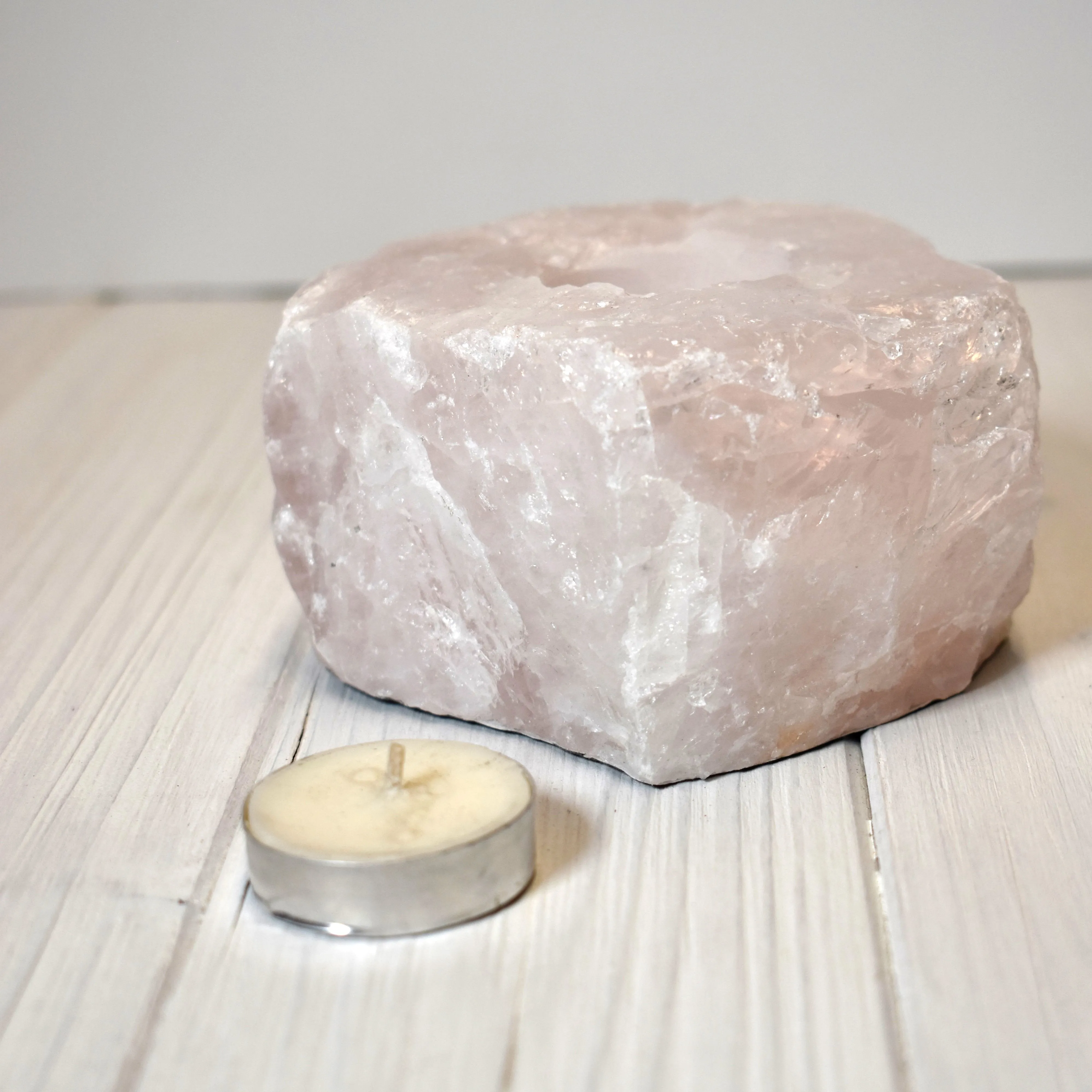 Rose Quartz Candle Holder