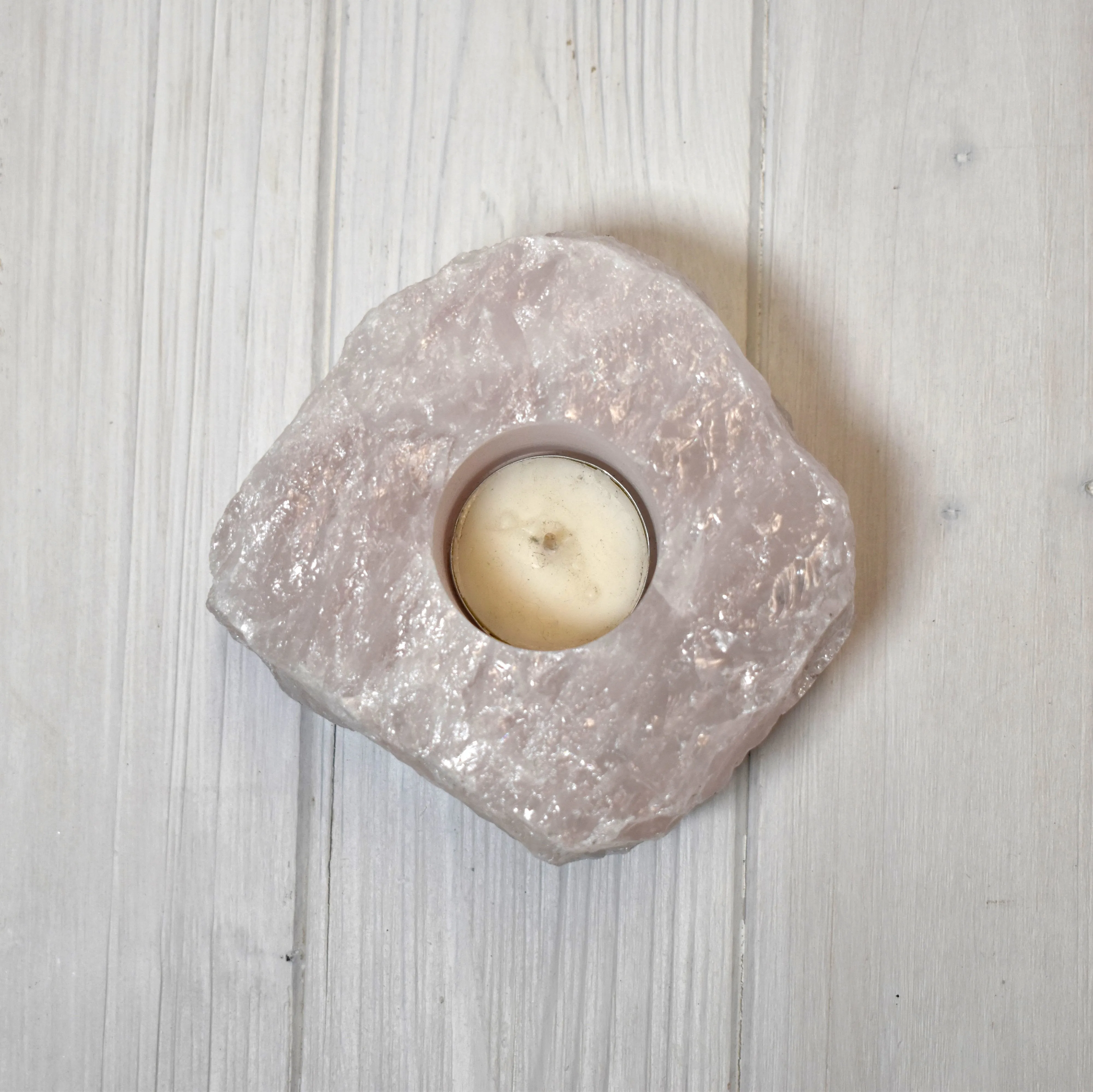 Rose Quartz Candle Holder