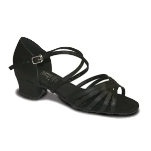 SALE - BELLA - BLACK SATIN BALLROOM SHOES  - SIZE 1