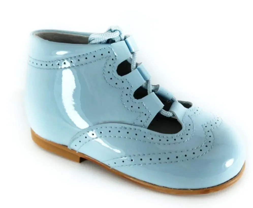 Shawn & Jeffery Baby Blue Patent Summer Open Booties