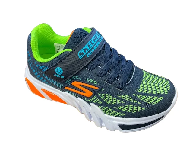 Skechers Scarpa da ginnastica da ragazzo con luci Lights Flex Glow Elite Vorlo 400137L/NVMT blu