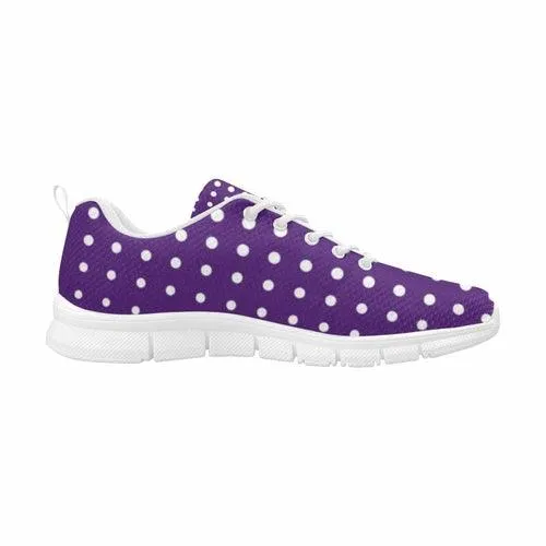 Sneakers For Women,  Purple And White Polka Dot  - Running Shoes