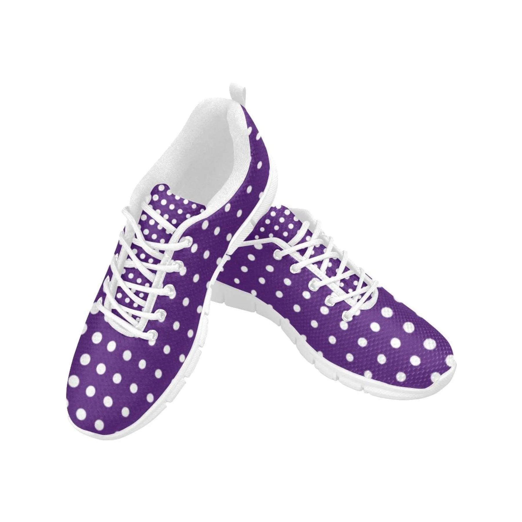 Sneakers For Women,  Purple And White Polka Dot  - Running Shoes