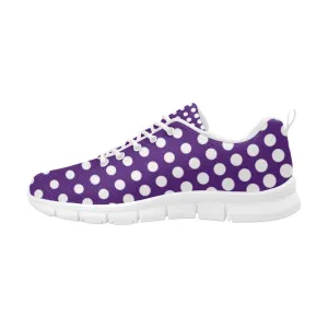 Sneakers For Women,  Purple And White Polka Dot  - Running Shoes