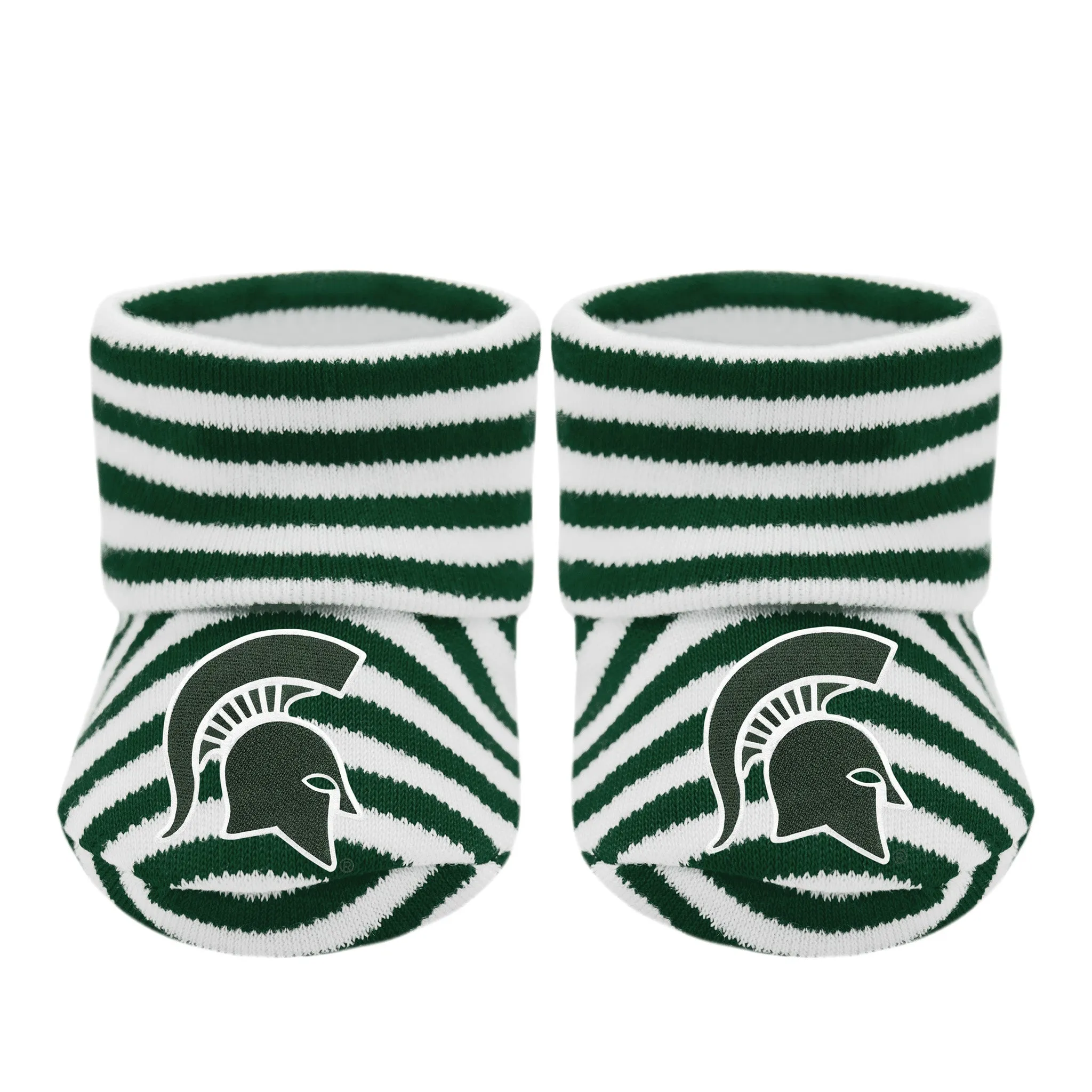 Spartan Helmet Striped Baby Booties