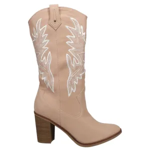 Taley Embroidery Round Toe Cowboy Boots