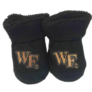 Wake Forest Demon Deacons Two Feet Ahead Infant Baby Newborn Black Socks Booties