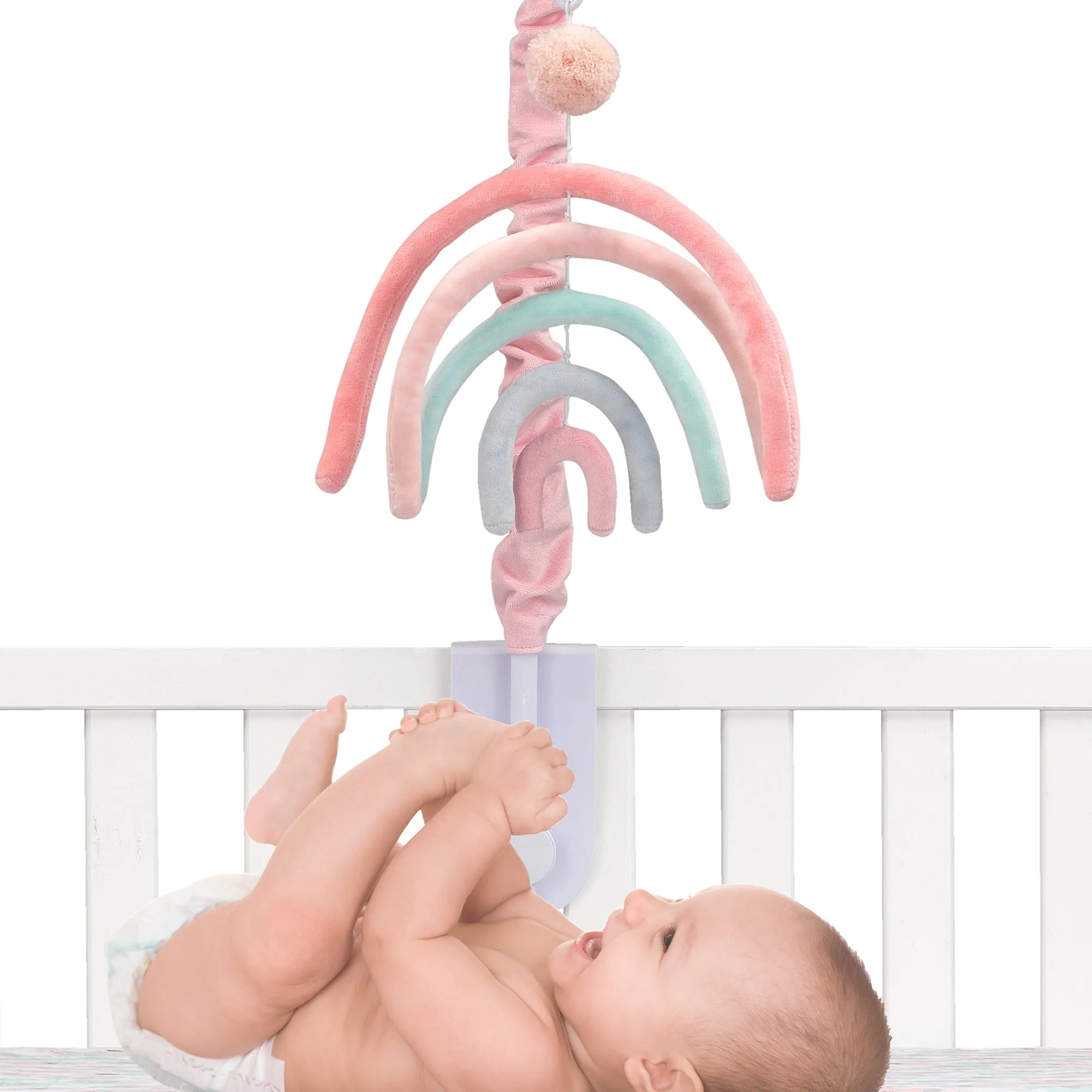 Watercolor Pastel Musical Baby Crib Mobile