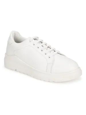 White PU Cleated Bottom Sneakers (TC-ST-1024-WHTPU)