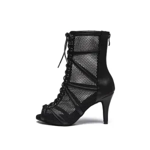 Women Mesh Pointed toe  High Heels Ankle Boots