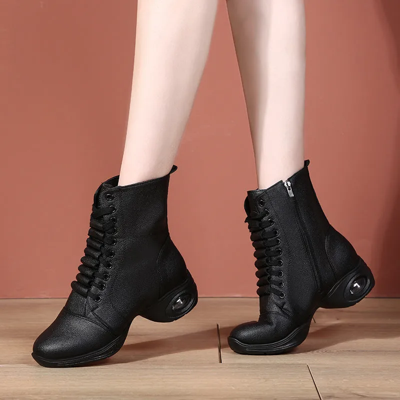 Women's Leatherette Boots Jazz With Lace-up Dance Boots/Dance Shoes