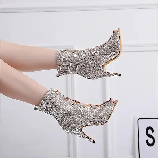 Women's PU Leather 8.5cm Heel Dance Boots Heels Dance Jazz Dance Shoes