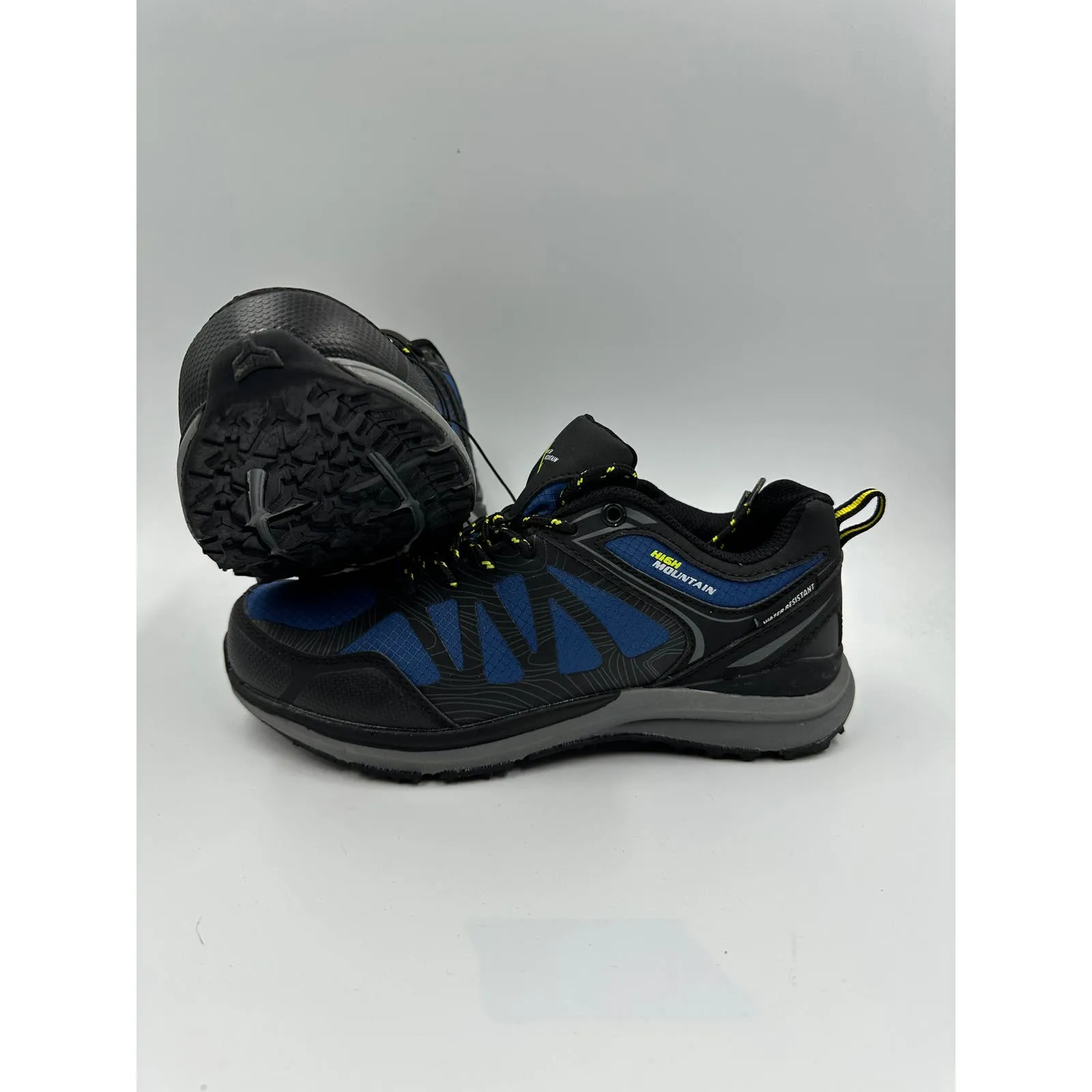 Women's size 7.5, Blue Sneaker Hikers w/ Black Accents and Yellow in the Laces