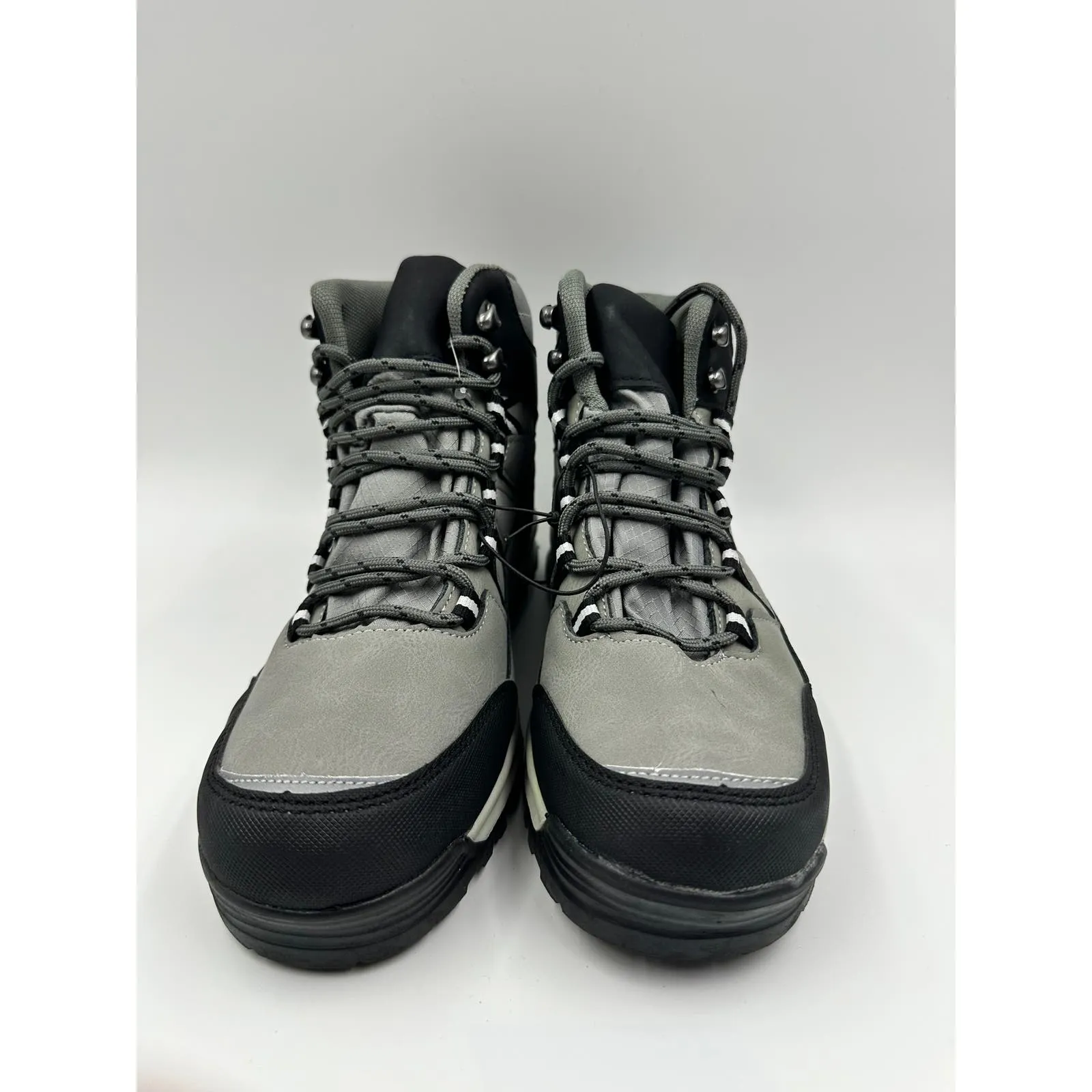 Women's Size 7.5, High Top Gray and Black Hikers w/ Rugged Toe Cap, Heel Cover