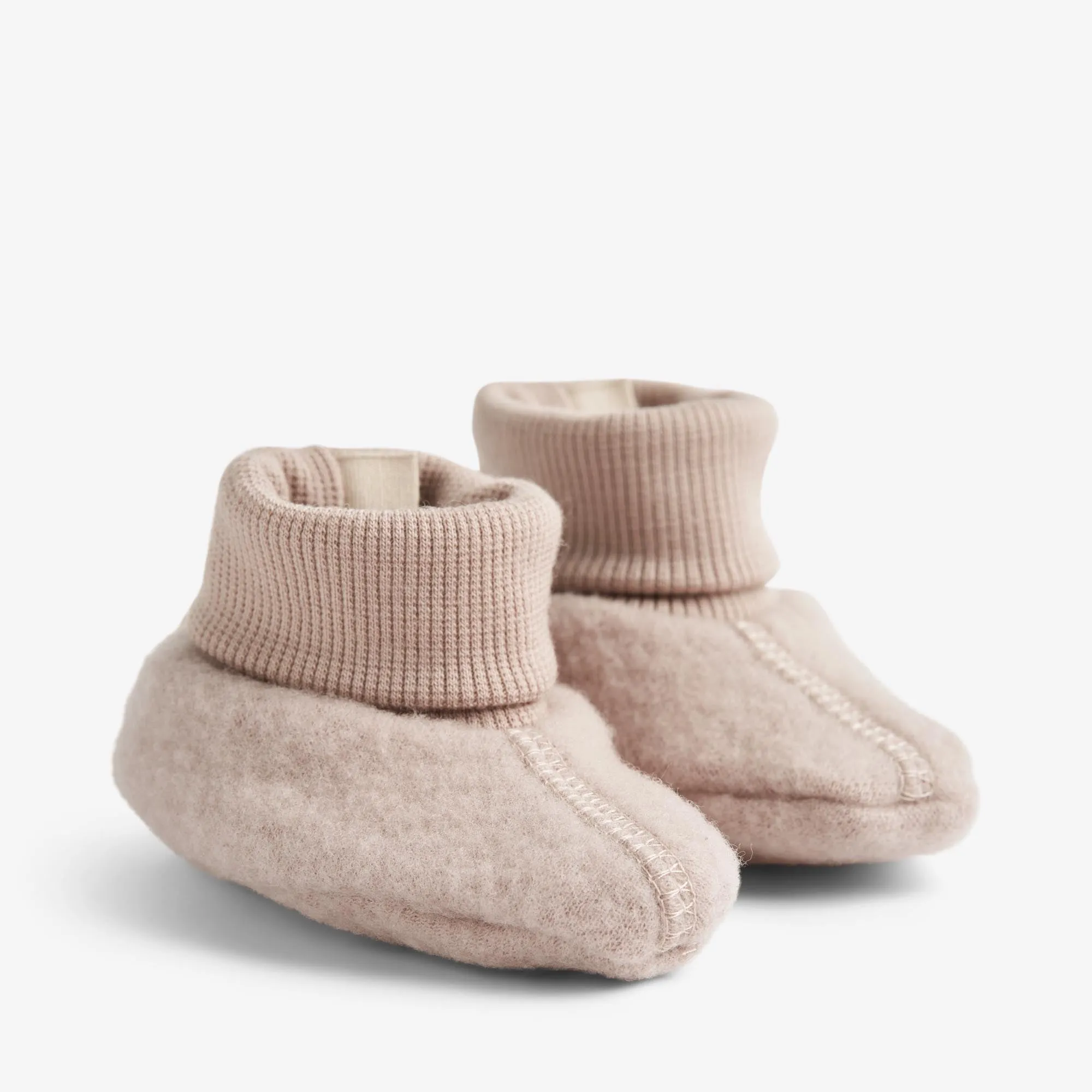 Wool Fleece Booties Lei - dry rose