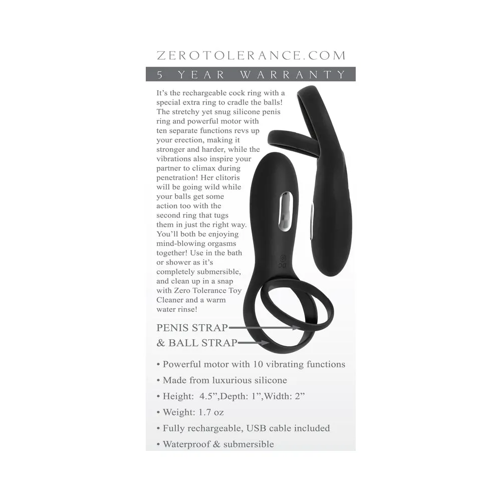 Zero Tolerance The Torpedo Rechargeable Vibrating Silicone Cockring Black