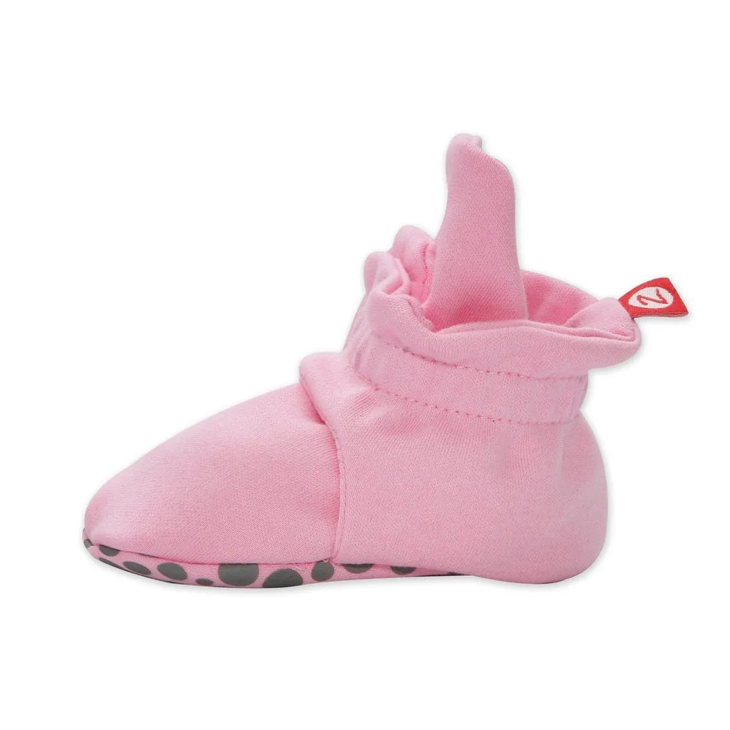 Zutano Cotton Gripper Baby Bootie Hot Pink